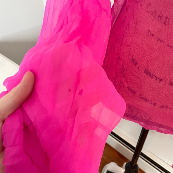 AUTHENTIC Dolce & Gabbana VINTAGE Neon Pink Pleat Dress Top - Picture 5 of 15